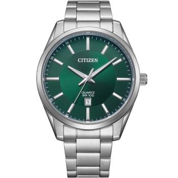 CITIZEN 星辰 簡約商務紳士腕錶/綠X銀/42mm/BI1031-51Z