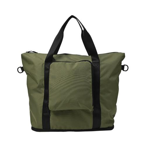 日本KiU 371-906 綠色 大容量防水摺疊旅行袋, 底部獨立層, 行李箱桿插袋