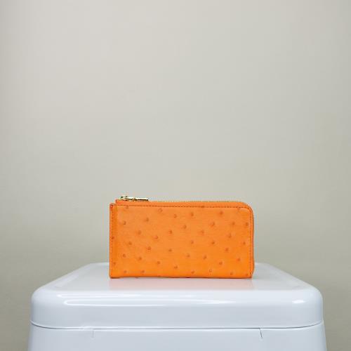 【M2nd】律米耶鴕鳥皮輕薄迷你長夾(橘-T65A)