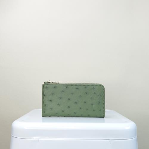 【M2nd】律米耶鴕鳥皮輕薄迷你長夾(綠-T65A)