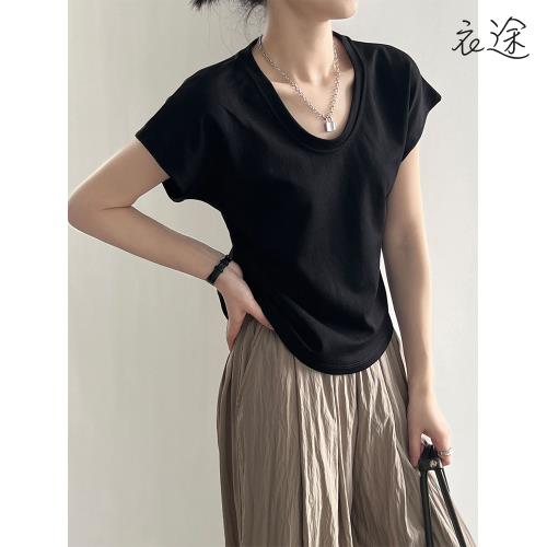 【衣途】簡約U領短袖T恤女上衣(百搭/透氣/舒適/5色可選/FREE/KDTY-B676)