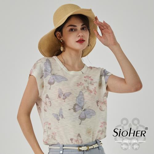 SiOHER.D 霧光花影冰沁上衣