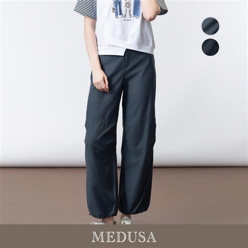 現貨【MEDUSA 曼度莎】天絲抓褶抽繩工裝長褲 - 2色（M-XL）｜女長褲 束口褲 休閒長褲