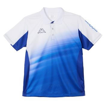 KAPPA義大利時尚吸濕排汗中性短袖POLO 白 寶藍351W1UWXMK