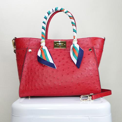 【M2nd】德爾瑪鴕鳥皮托特包(紅-T9429A)