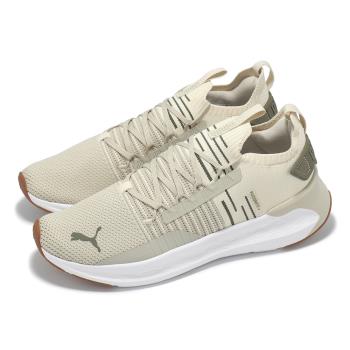 Puma 慢跑鞋 Softride Symmetry Fuzion LS 男鞋 米 綠 緩衝 運動鞋 31148201