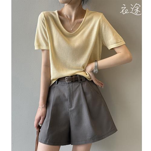 【衣途】簡約冰絲短袖T恤女上衣(百搭/透氣/舒適/6色/KDTY-B223)