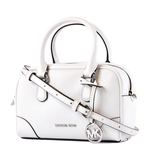 MICHAEL KORS Thompson 荔枝紋手提/斜背二用包-白色/迷你款