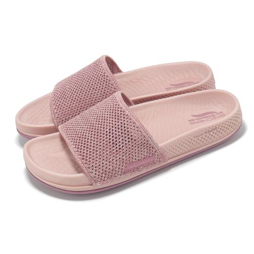 Skechers 拖鞋 Arch Fit Hyper Slide-LENA 女鞋 粉紅 針織 涼拖鞋 140469MVE