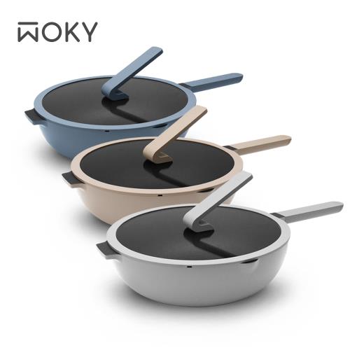 【WOKY 沃廚】Ticera系列-哈哈鍋2.0不沾鍋 32cm深煎鍋(單鍋)