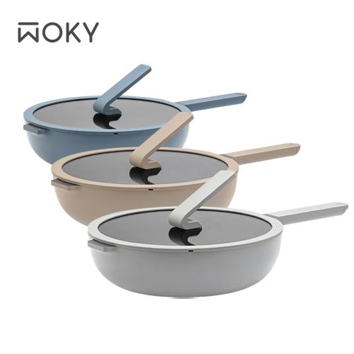 【WOKY 沃廚】Ticera系列-哈哈鍋2.0不沾鍋 28cm深煎鍋(單鍋)