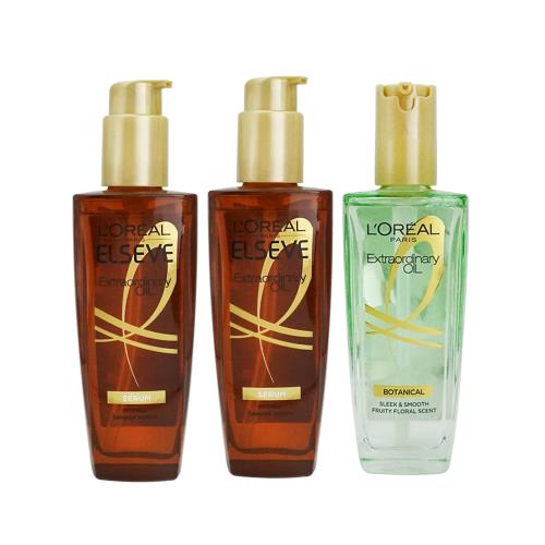 LOREAL巴黎萊雅 金緻護髮精油(100ml)3入組[精華*2+草本*1]