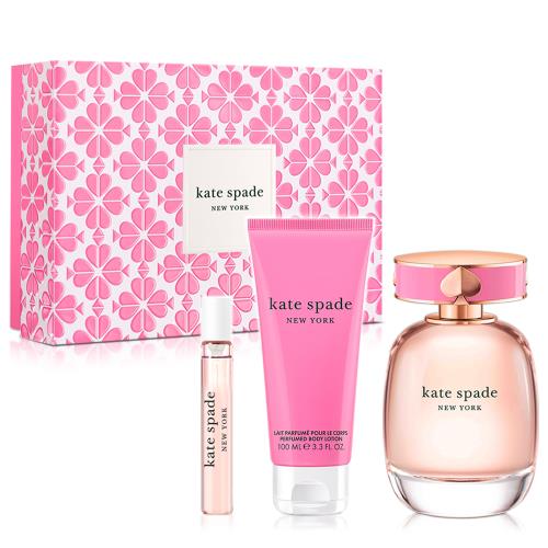 Kate Spade 楷思培 桃氣甜心女性淡香精禮盒(淡香精100ml+隨行香氛7.5ml+身體乳100ml)-贈隨機紙袋