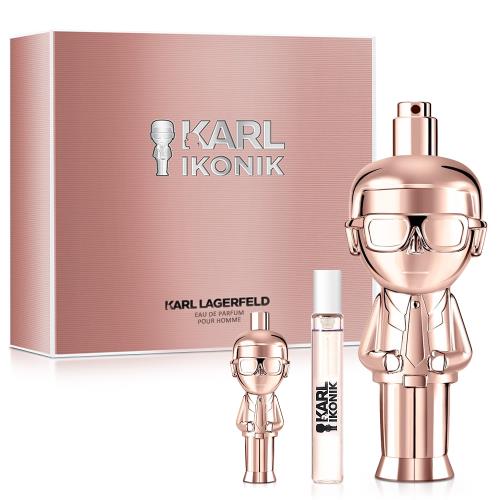 Karl Lagerfeld卡爾·拉格斐 時尚大帝流光金女性淡香精禮盒(淡香精100ml+隨行香氛7.5ml+小香4.5ml)-贈隨機紙袋