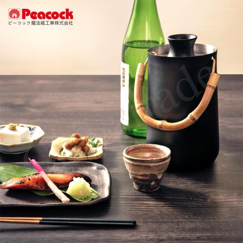 日本孔雀Peacock】不鏽鋼真空斷熱酒燗器+德利陶瓷清酒壺溫酒器溫酒壺