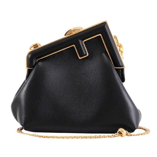 FENDI 7AS051 Nano First Charm 鏈帶吊飾零錢包/小廢包.黑