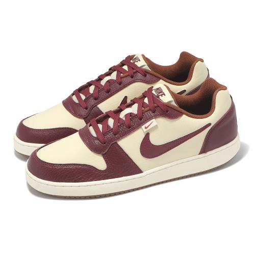 Nike 休閒鞋 Ebernon Low PREM 男鞋 卡其 紅 皮革 復古 IB4644-261