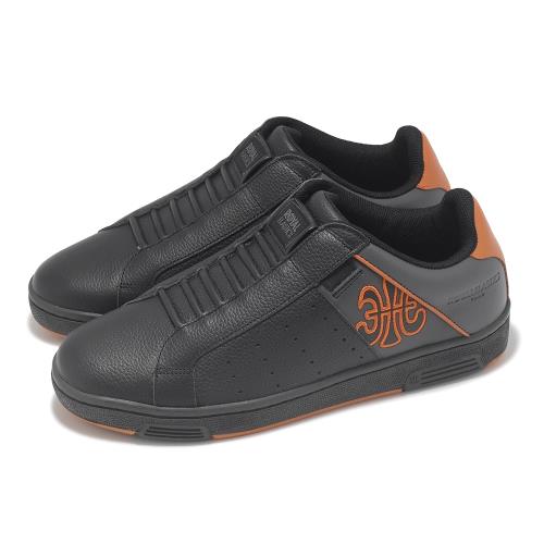Royal Elastics 休閒鞋 Icon 男鞋 黑 橘 經典 基本款 皮革 獨家彈力帶 包覆 001952928