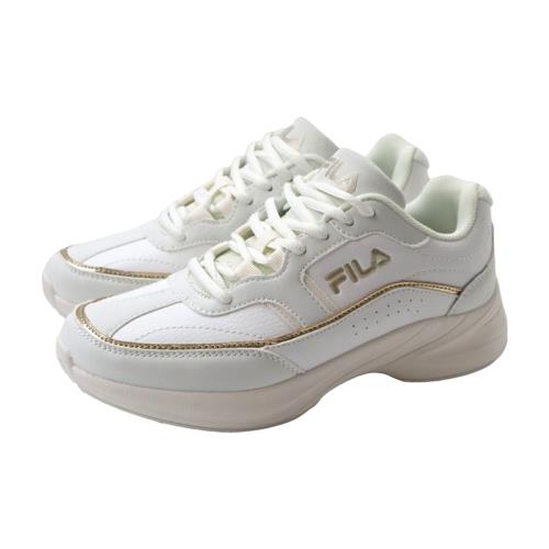 FILA 慢跑鞋 運動鞋 厚底 白/金線 女鞋 5-J328Z-118 no493