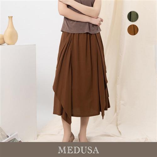 現貨【MEDUSA 曼度莎】日系垂墜感抽繩造型長裙 - 2色（M-XL）｜休閒裙 造型抽繩 鬆緊腰