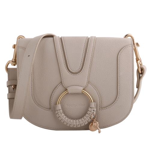 See by Chloe-HANA 牛皮革磁釦三層斜背包(米白)小款