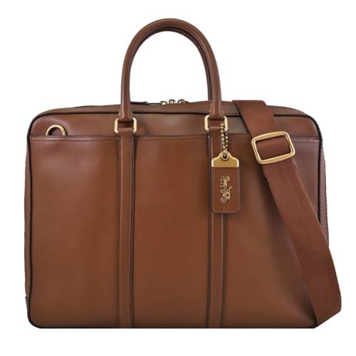 COACH 55565 METROPOLITAN 馬車LOGO吊飾兩用公事包.咖