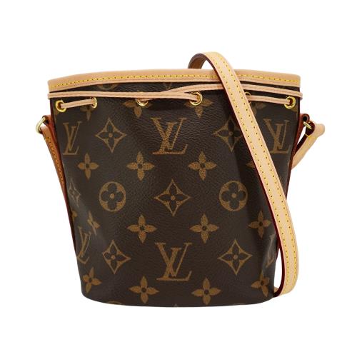 Louis Vuitton 展示品 Nano Noe 帆布斜背水桶包(M41346-咖)