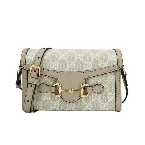 Gucci 展示品 1955 Horsebit 馬銜釦斜背迷你手機包(699296-燕麥色)