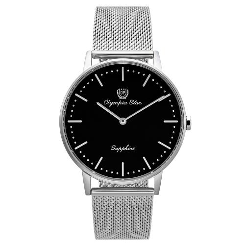【Olympia Star 奧林比亞之星】典雅之輪時尚男錶 58093.1MS 黑面