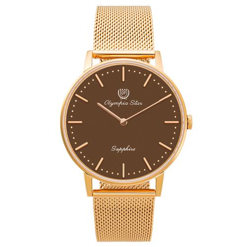 【Olympia Star 奧林比亞之星】典雅之輪時尚男錶 58093.1MR 咖面