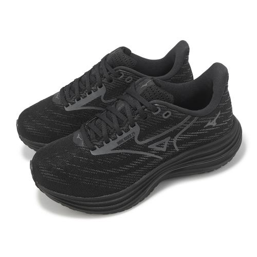Mizuno 慢跑鞋 Wave Rider 29 超寬楦 男鞋 女鞋 黑 波浪片 運動鞋 美津濃 J1GC2565-03