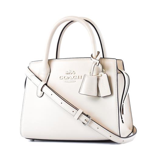 COACH Andrea 小牛皮手提/斜背二用包-白色/小