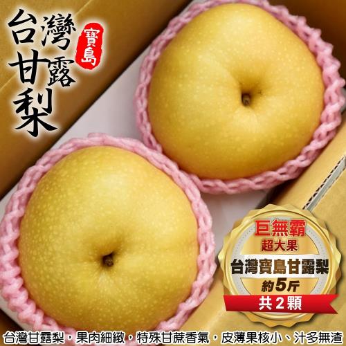 果物樂園-台灣寶島甘露梨 巨無霸超大果(2顆/每箱約5斤)
