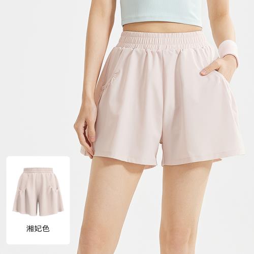 【ALLK 歐楷】促銷 鬆緊褲頭韻律瑜珈服短褲 4色(尺寸L-2XL/中大尺碼/運動/健身)