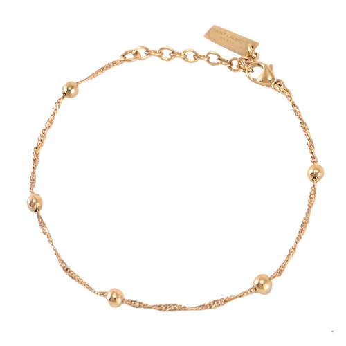 YSL 703967 球形珠飾交織鏈條造型可調式手鍊.金