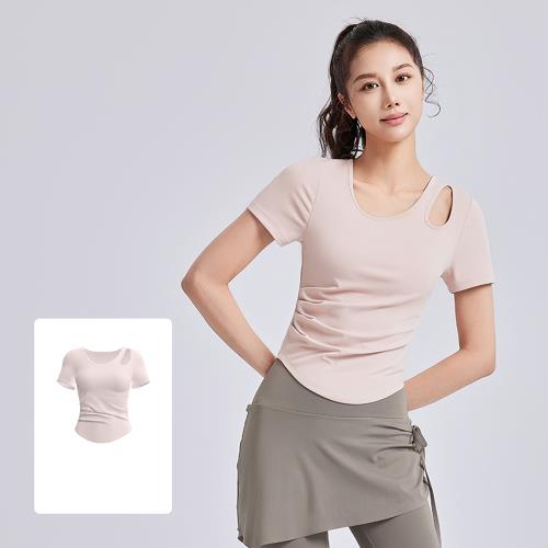 【ALLK 歐楷】促銷 簍空瑜珈韻律服上衣 4色(尺寸L-2XL/中大尺碼/運動/健身)