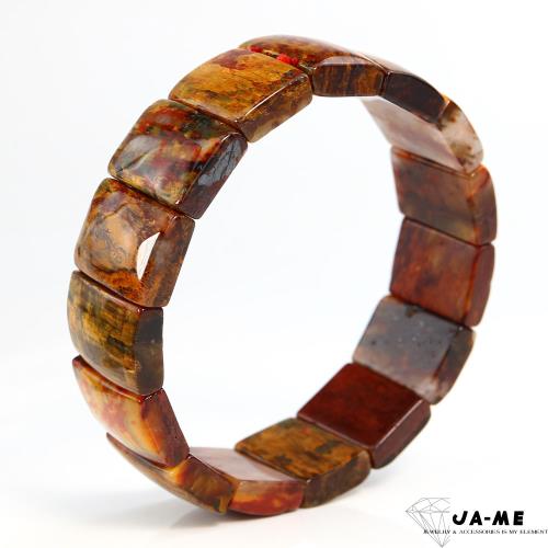 【JA-ME】天然三彩彼得石手排#20圍 64克