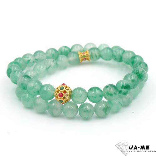 【JA-ME】天然非洲翠 冰種飄花漸層色雙圈手串7.7-8.2mm