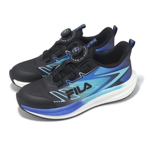 Fila 慢跑鞋 J819Z 大童 中童 小朋友 藍 黑 旋鈕 運動鞋 斐樂 3J819Z033
