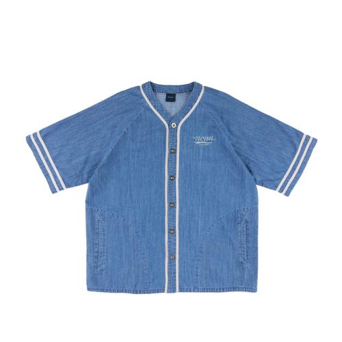 NCAA 短袖襯衫 牛仔棒球服 藍色 74251473 82 noF68
