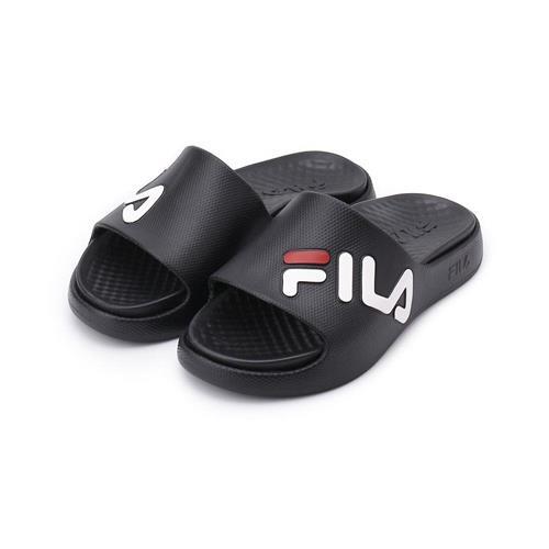 FILA 側LOGO運動拖鞋 黑 4-S351Z-001 男鞋 鞋全家福