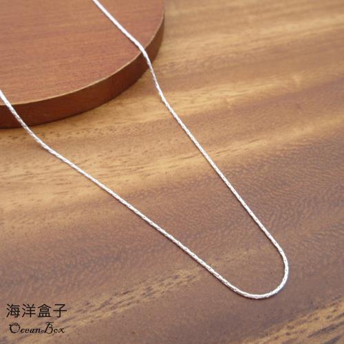 【海洋盒子】40+5cm。細緻圓節鍊925純銀項鍊.細單鍊.可單戴或加吊墜.女用短鍊