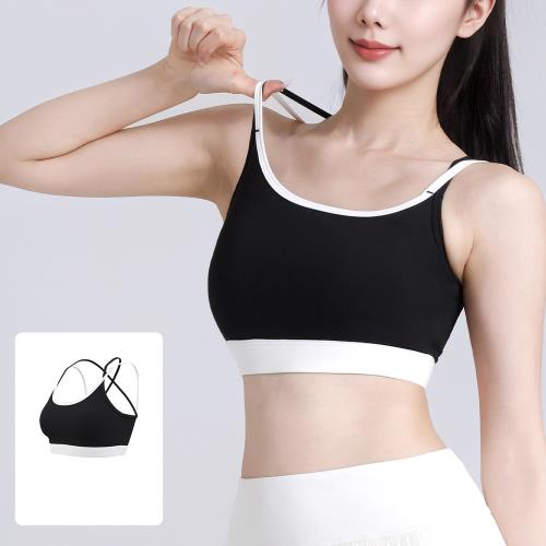 【ALLK 歐楷】促銷 交叉肩帶瑜珈韻律服上衣 3色(尺寸L-2XL/中大尺碼/運動/健身)