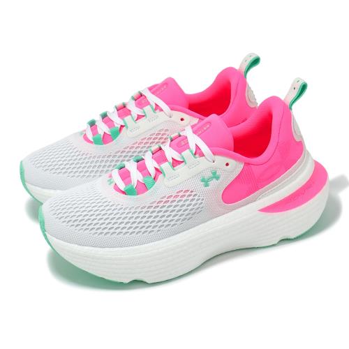 Under Armour 慢跑鞋 Infinite Elite 2 女鞋 白 粉 厚底 緩衝 輕量 運動鞋 UA 3028178101