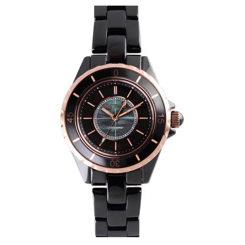 RELAX TIME ｜太陽能｜時光御璽陶瓷系列-黑玫瑰金 (RT-107S-5BRG)