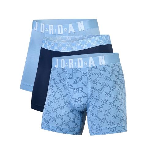 Nike 內褲 Jordan Flight Modal 男款 藍 黑 滿版花紋 喬丹 合身 3入裝 JD2523118AD-001