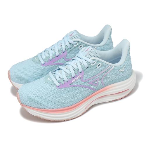 Mizuno 慢跑鞋 Wave Rider 29 超寬楦 女鞋 藍 紫 波浪片 運動鞋 美津濃 J1GD2506-25