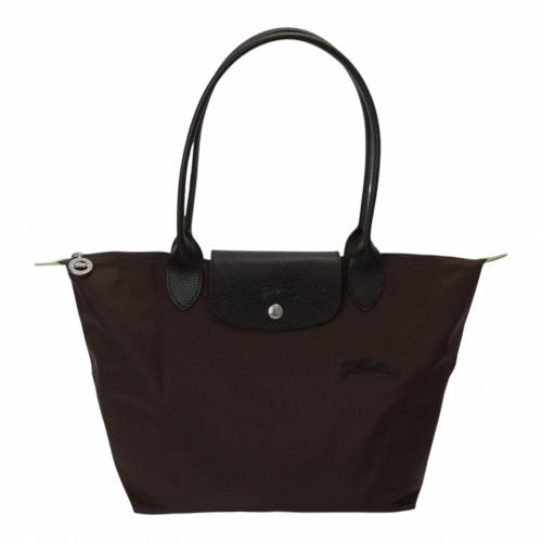 LONGCHAMP-GREEN 系列 長把大馬尼龍水餃包(摩卡咖)S