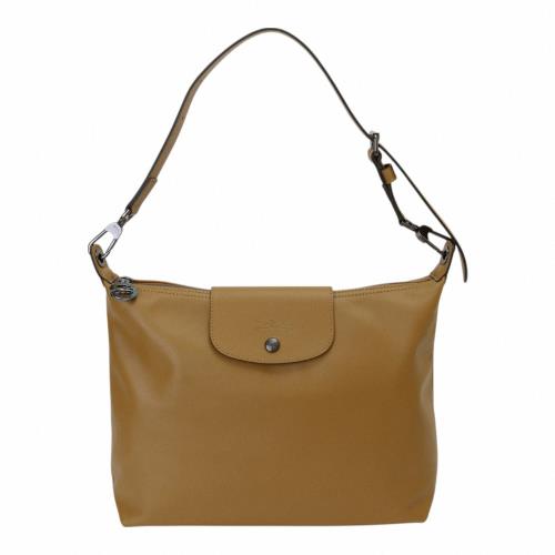 LONGCHAMP-HOBO 系列牛皮革手提/側肩包(沙漠土)中款