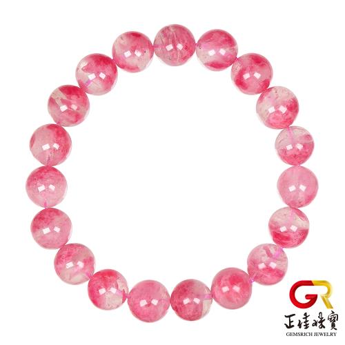 【正佳珠寶】薔薇石 高品櫻花雨薔薇 9.8-10.3mm 玫瑰薔薇石手珠